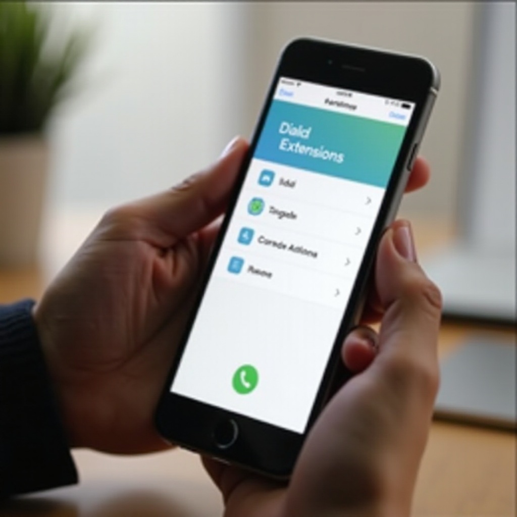 como digitar uma extensão no iPhone