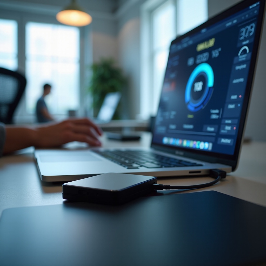 prueba de velocidad de disco duro externo